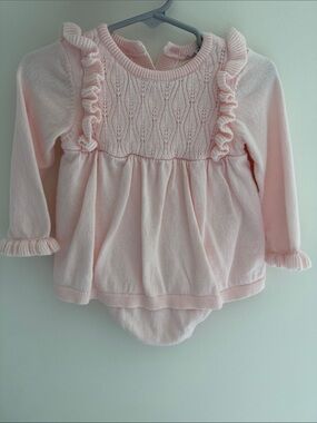 Janie and Jack Pink Ruffle Knit Baby Dress
